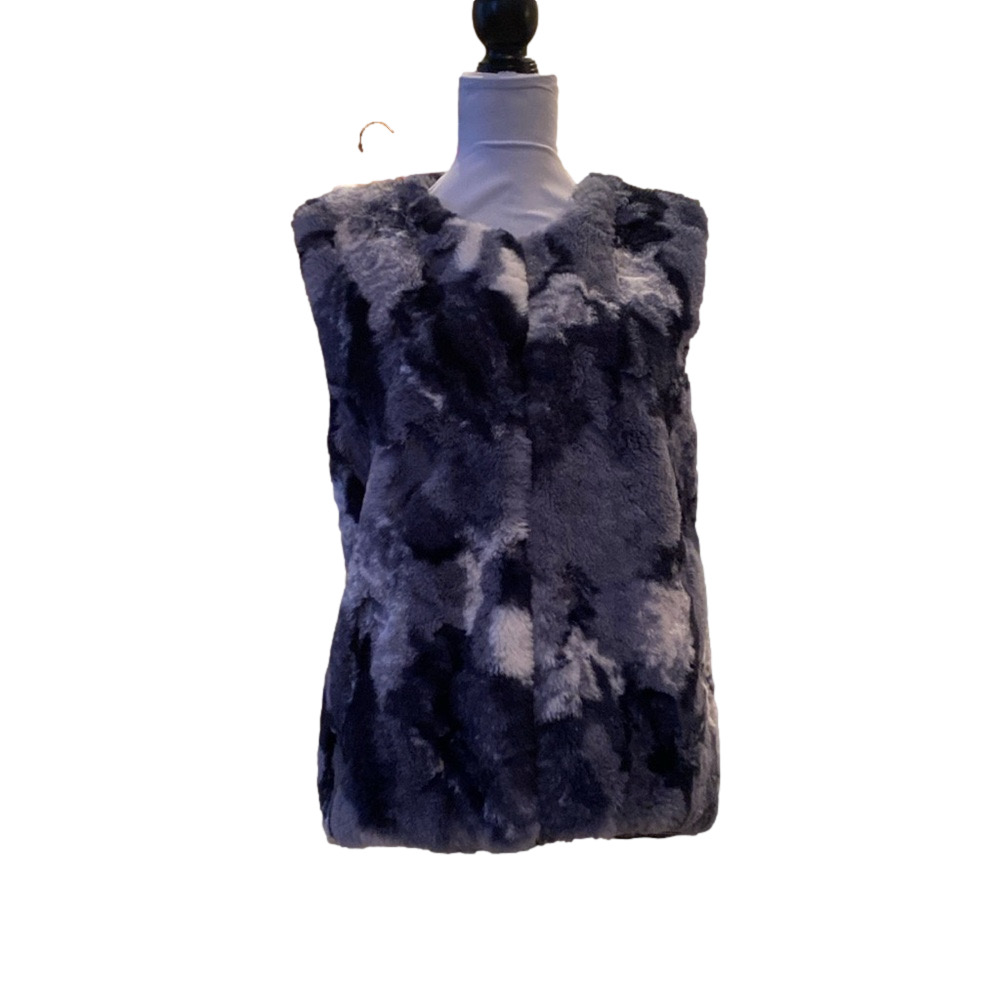 Rebecca Elliot faux fur vest with sweater back